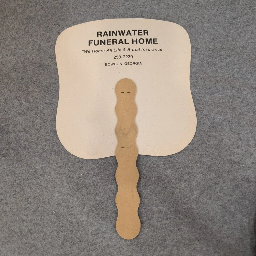 Vintage Christ Knocking at the Door Church Fan Rainwater Funeral Home Bowdon GA - Picture 2 of 2